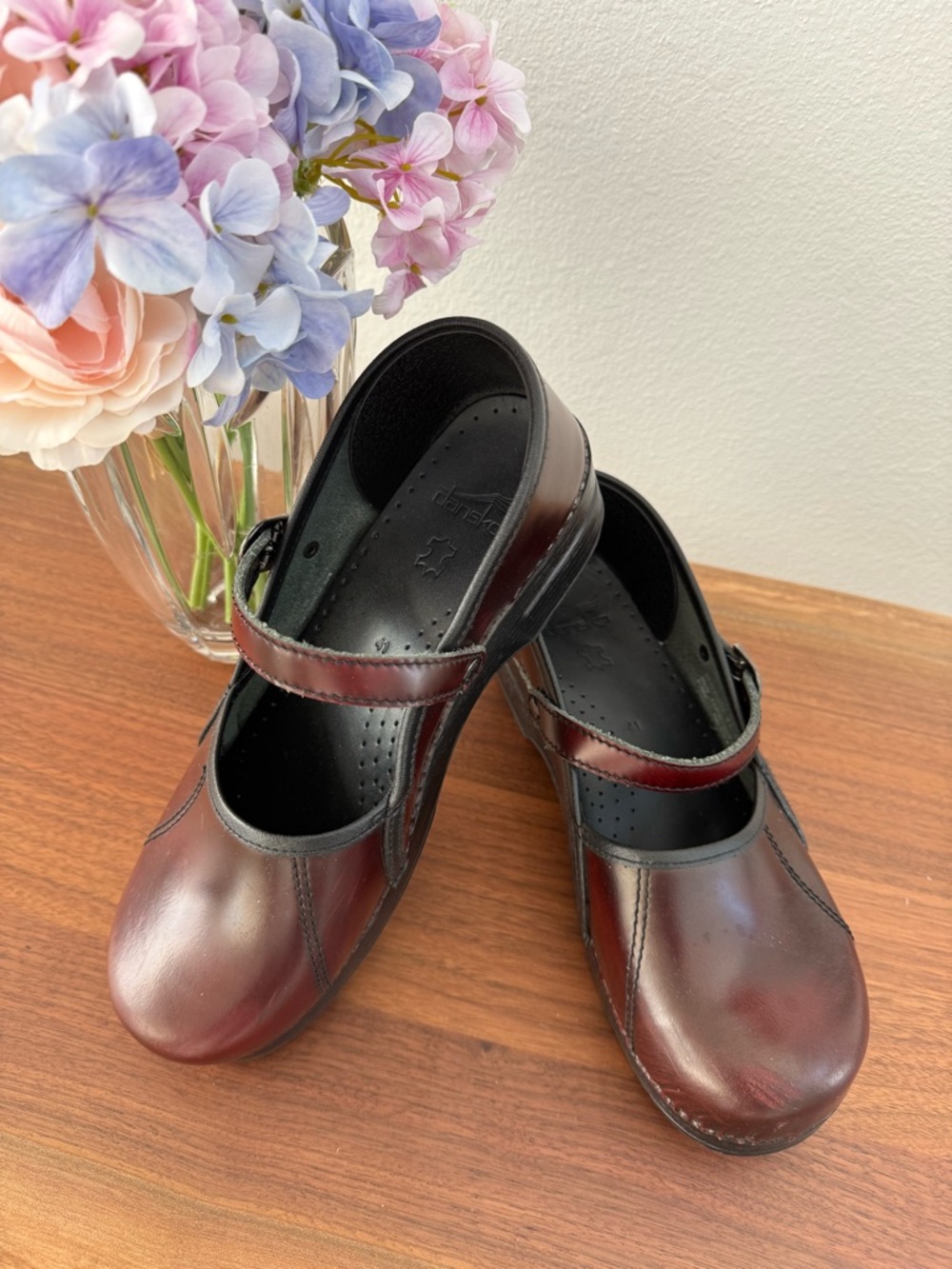 Dansko Leather Mary Jane Clogs in Brown - Picture 3 of 4